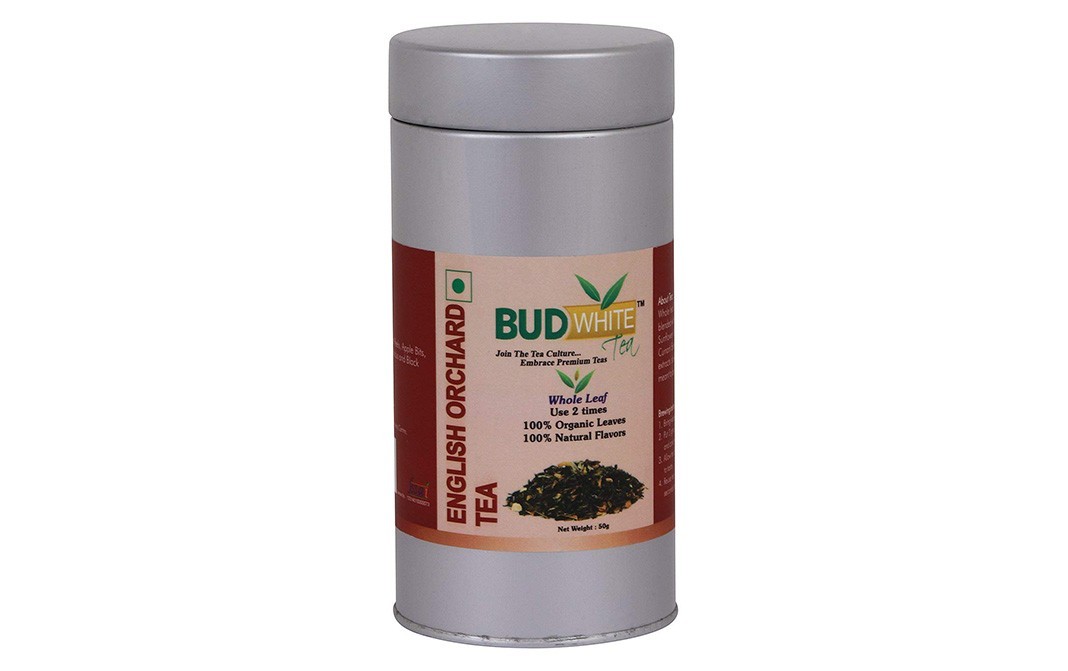 Bud White English Orchard Tea    Tin  50 grams